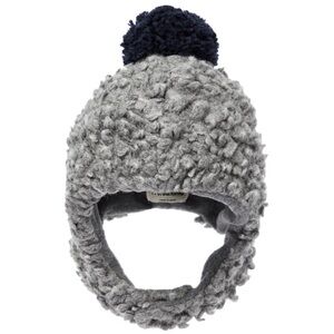 Hold Sherpa baby beanie with Pom Pom and chin strap